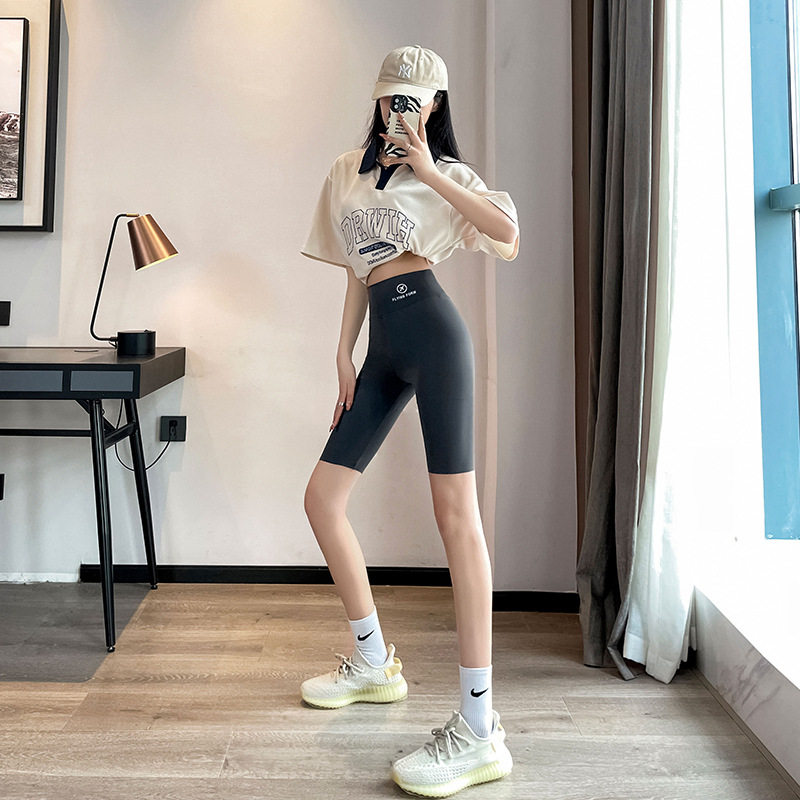 夏季冰丝凉凉裤女高腰收腹提臀鲨鱼裤防走光无痕安全裤三分打底裤