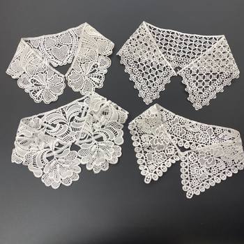 Milk silk embroidered shoulder collar hollow corsage DIY lace accessories embroidered children's clothing lace water soluble lace doll collar