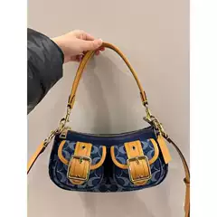 Kouc Cross-Border Women's Bag Soho Vintage Underarm Bag Ashton Retro Baguette Motorcycle Bag Single Shoulder Crossbody Mahjong Bag