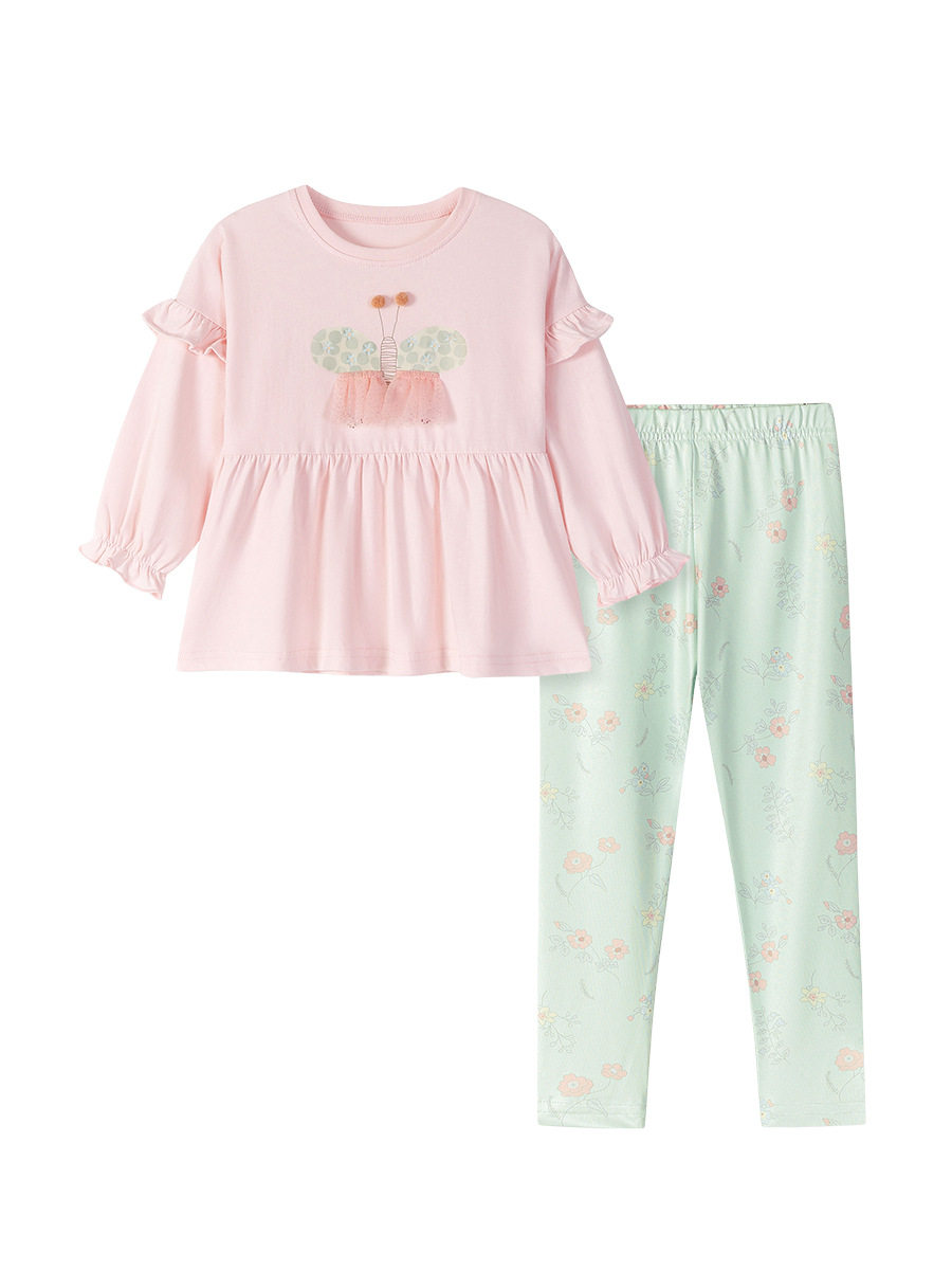 Grosir pakaian anak langsung dari pabrik, set anak perempuan musim gugur, set gaya bayi