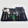 Outdoor Camping Stainless Steel Grill Picnic Set 15-Piece Portable Knife, Scissors, Spatula, Spoon, Charcoal Grill Portable