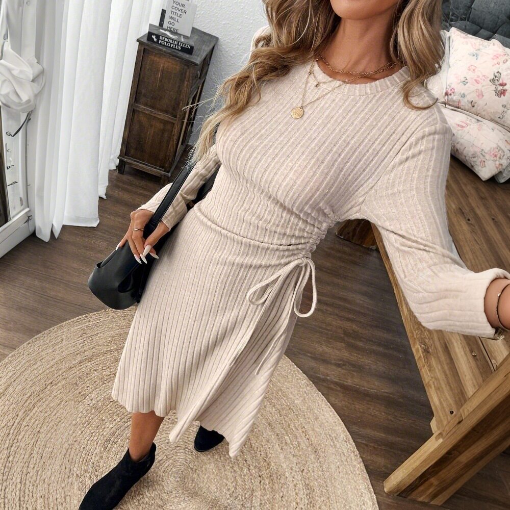 Casual Womens Dress Fashionable Slim Fit Versatile Mid Length Spring Summer Collection Wholesale Available