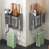 Cross-border Kitchen Knife Rack Storage Rack Household Chopsticks Tube Knife Storage Rack Punch-free Wall-mounted Multifunctional Hanger