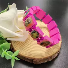 Natural Wooden Elastic Bracelet Oil Dripping Colorful Rosary Bracelet Plate Bracelet Aliexpress Foreign Trade Jewelry Wholesale