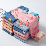 Зимние новые стильные детские толстые теплые штаны из бархата большого размера, длинные брюки для мальчиков, леггинсы с внутренней стороны для девочек, детские облегающие пижамы