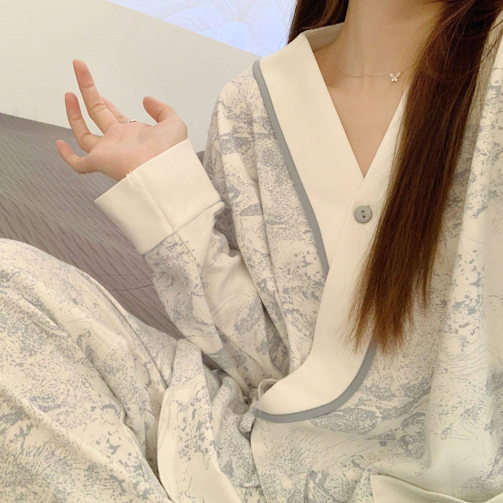 Pure Cotton Summer Thin Moon Clothing Spring and Autumn Postpartum Nursing Pajamas Winter Pregnant Women Home Clothing Pregnancy Suit