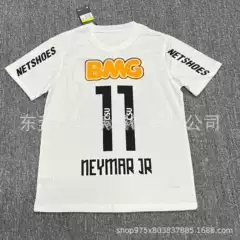 Brazilian League 1112 Santos Retro Commemorative Football Jersey No. 11 Neymar White Jersey for Adults