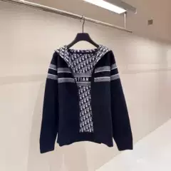 High-End New Reversible Monogrammed Hooded Cardigan Jacket, Casual and Versatile