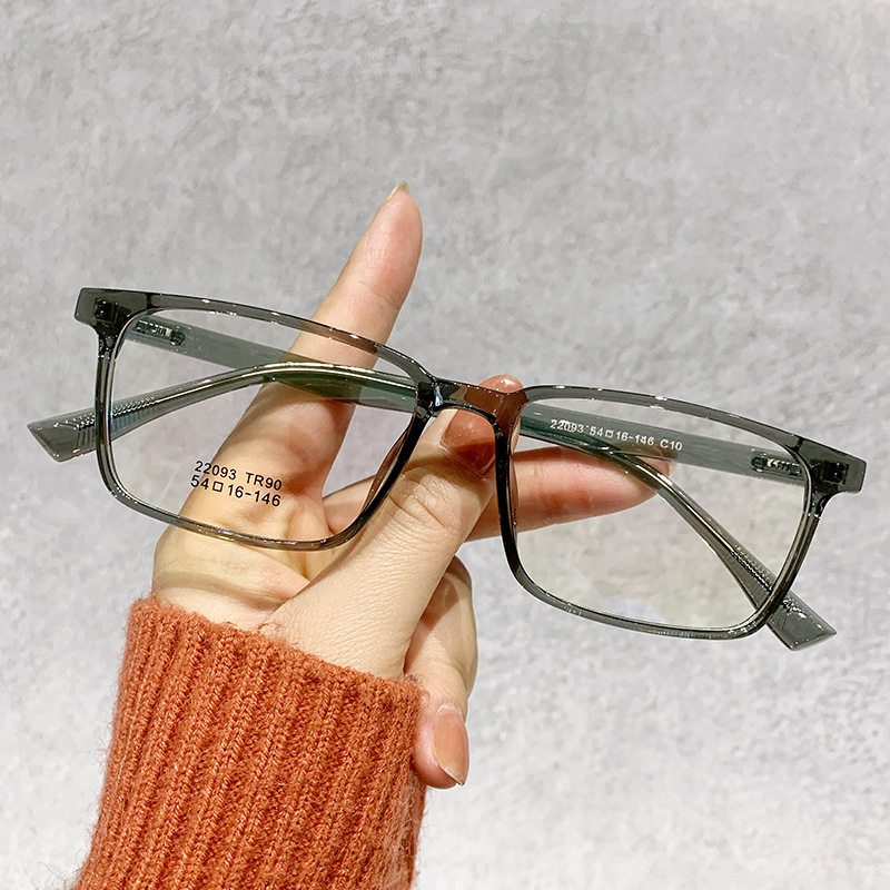 22093 Korean style box half pin core TR fashion big face glasses frame high sense with myopia optical glasses frame