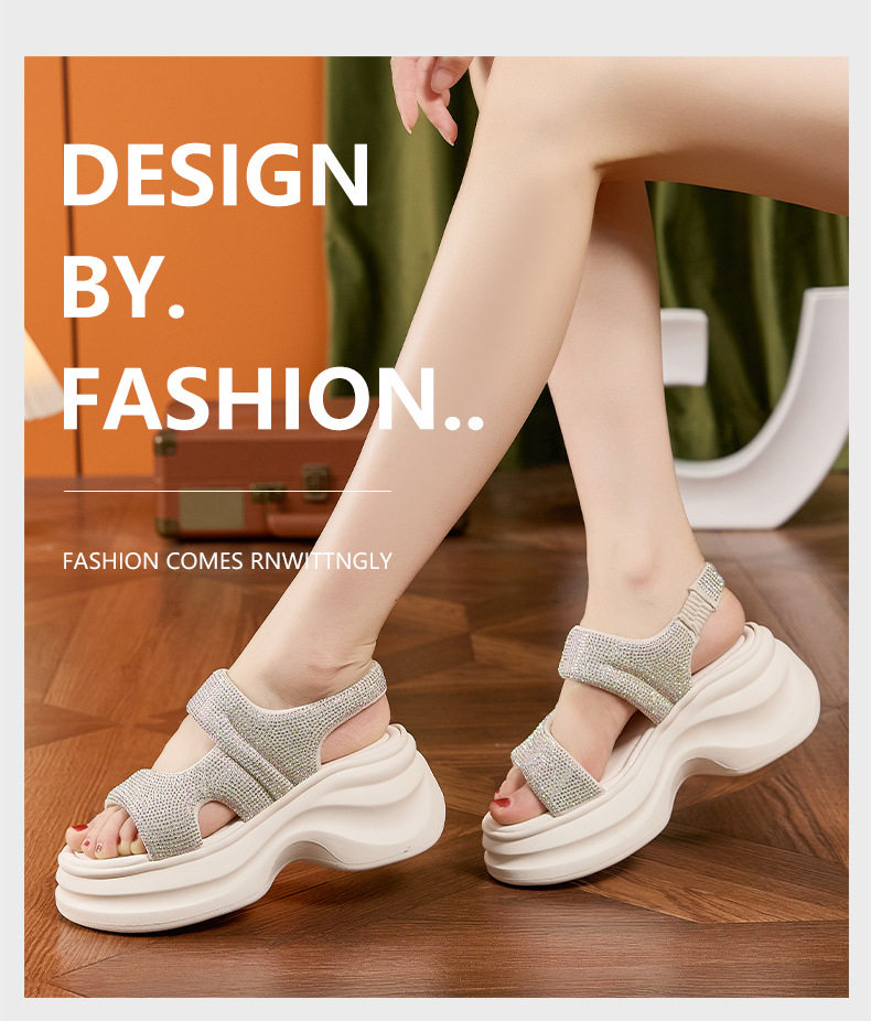 Dép sandal nữ xỏ ngón đế bệt mềm mại phong cách biển — Bạc, Trắng, Đen chi tiết 10