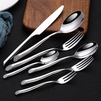 Stainless steel knife, fork and spoon creative horseshoe western tableware four-piece hotel steak knife and fork wholesale