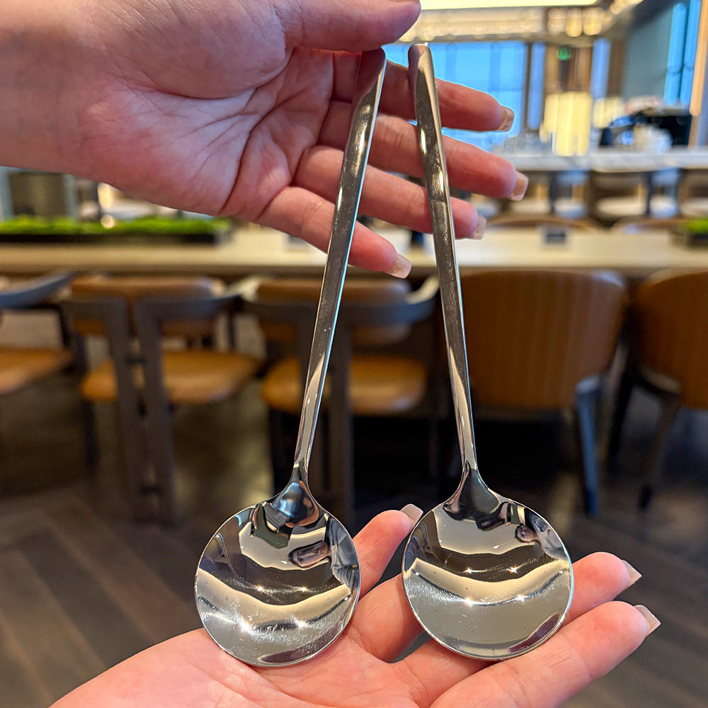 Thickened Internet Celebrity 304 Stainless Steel Spoon, High-Looking Eating Spoon, Korean-Style Dessert Spoon, Household Eating Spoon