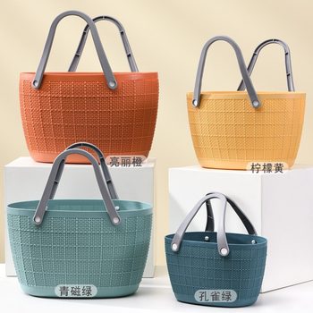 Extra Large Satchel Household Bamboo Basket for Grocery Shopping, Bamboo Basket, Milk Tea Cut Out Cup Cover, Satchel Basket, Picnic Spring Outing Batch