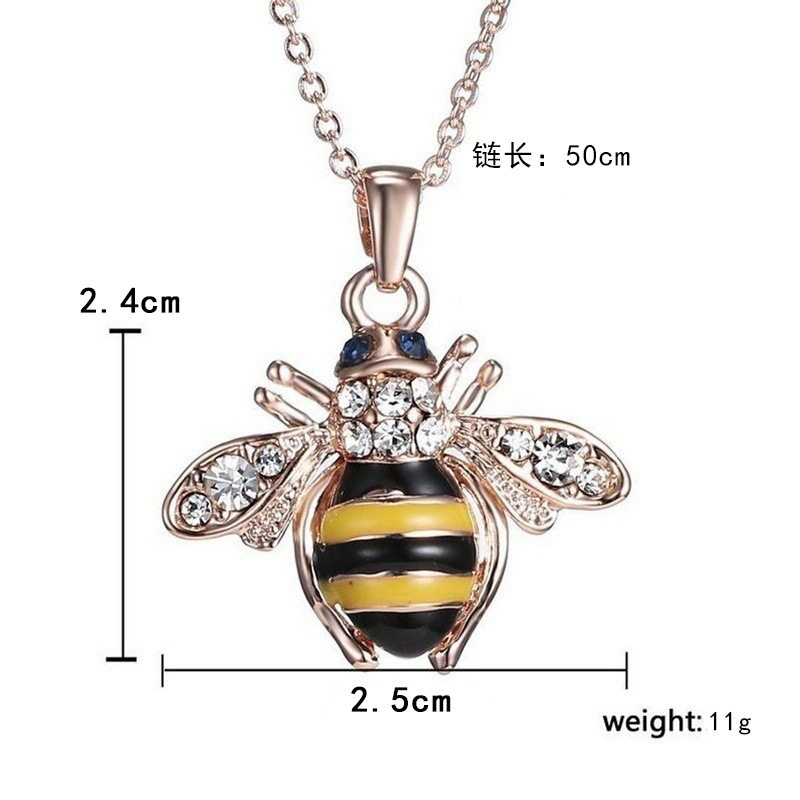Temu hot sale summer hot new bee citrine drop oil female necklace fashion personalized jewelry necklace