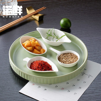 Disposable Sugarcane Pulp Special-Shaped Dipping Dish Barbecue Western Sauce Dish Thickeneded Environmentally Friendly Creative Painting Dish Mat