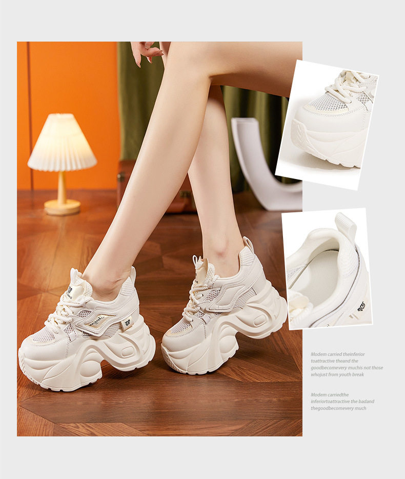 Sandal cao gót nữ hở mũi đế xuồng PU thoáng khí gót siêu cao 8 cm — Vàng gạo, Cam, Trắng, Hồng chi tiết 3