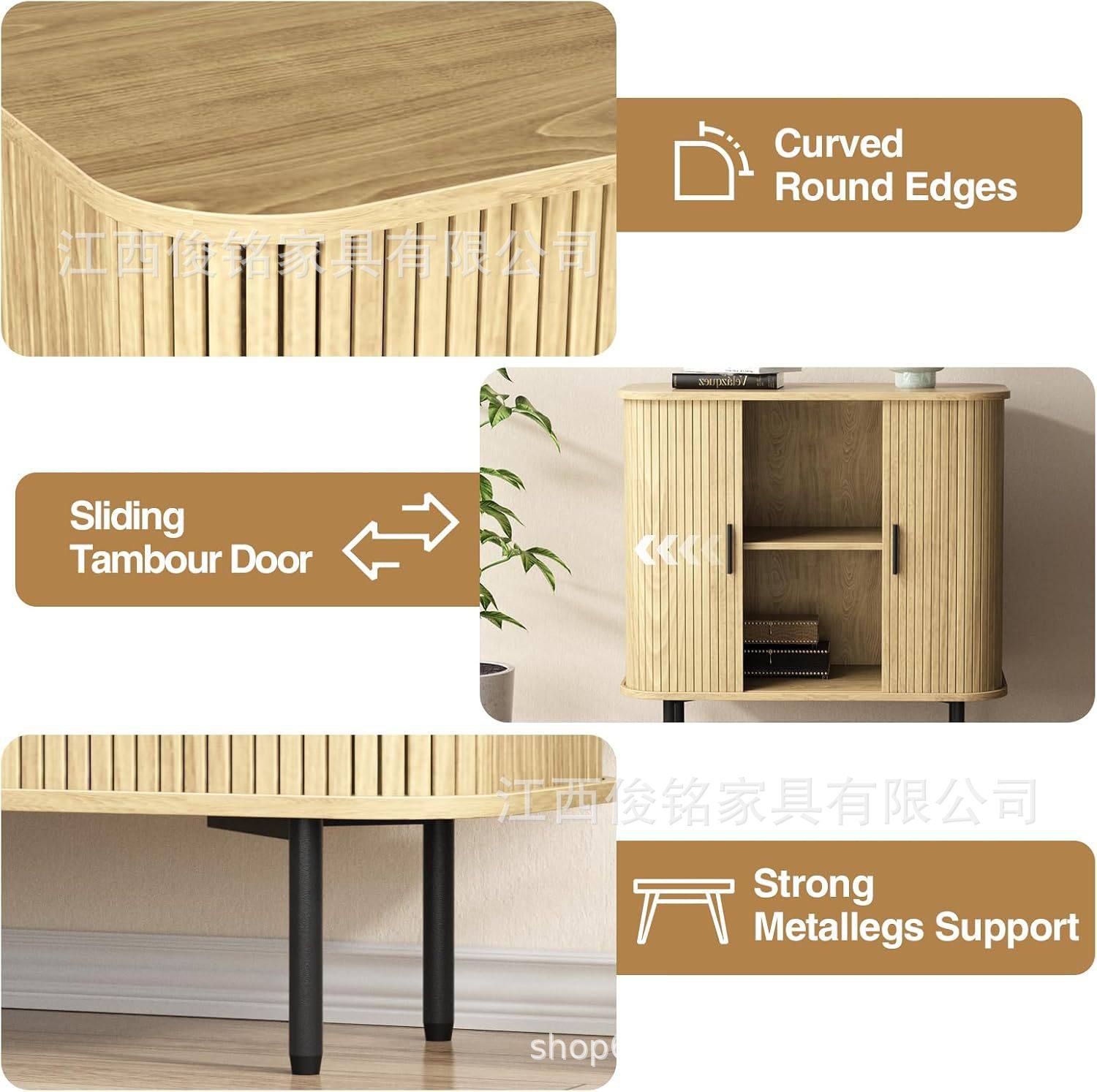 拉链柜门电视柜TVbench 亚马逊热销款欧美风客厅家具跨境专供定制