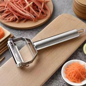 Multifunctional Household Stainless Steel Multi-Purpose Double-Headed Peeler Potato Grater Fruit Two-In-One Peeling Knife