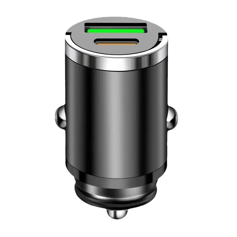 Hidden pull ring car charger mini alloy Type-c multi-function car charger mini super fast charging head