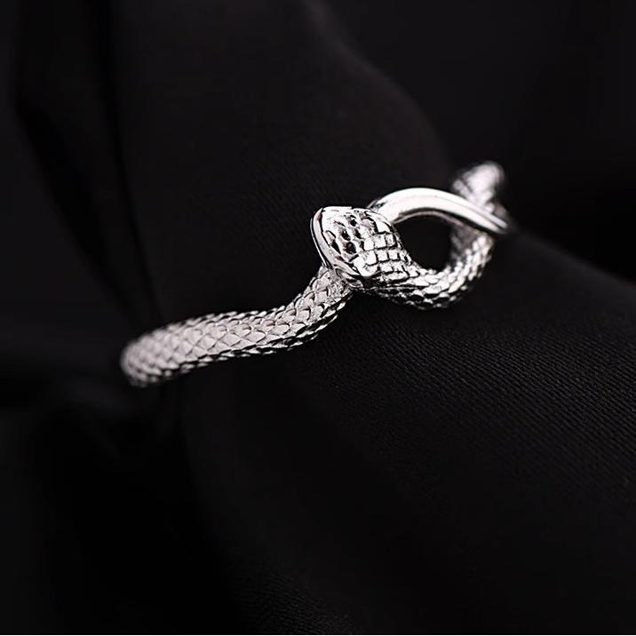 Spirit Snake Coil Ring Simple Fashion High-end Zodiac Snake Ring Niche Design Finger Ring for Men and Women