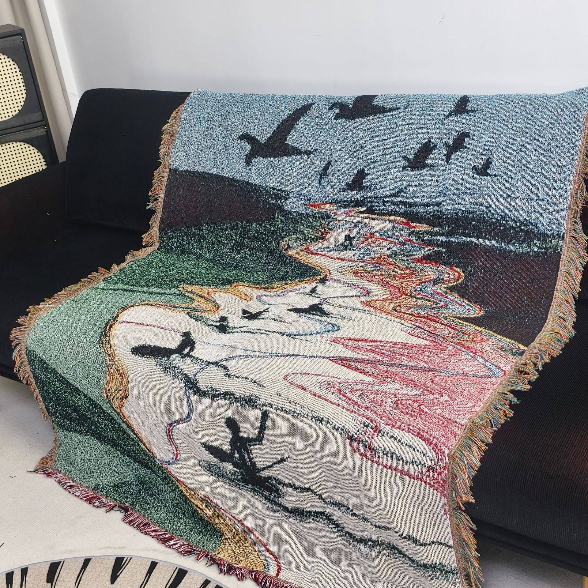 Ins Cross-Border Blanket Office Nap Blanket Outdoor Camping Blanket Room Decoration Tapestry Single Sofa Throw Blanket