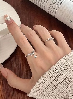 闺蜜素圈轻奢指环冷淡风清新气质