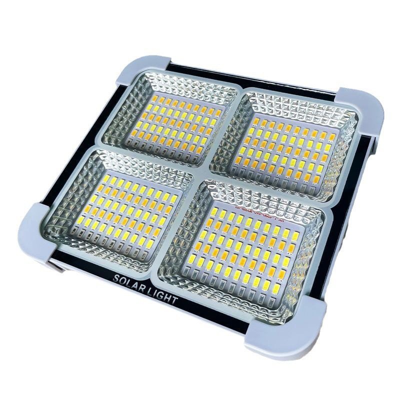 Cross-Border Led Solar Satchel Lamp Floodlight Waterproof Outdoor Rechargeable Camping Style Lamp Emergency Lighting Removable Battery