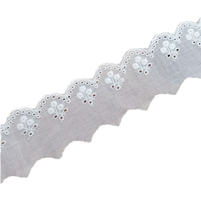 Tianying Lace Trim, 4.5cm Wide, Pink Cherry Hollow Cotton Lace, DIY Lolita Clothing Textile Material