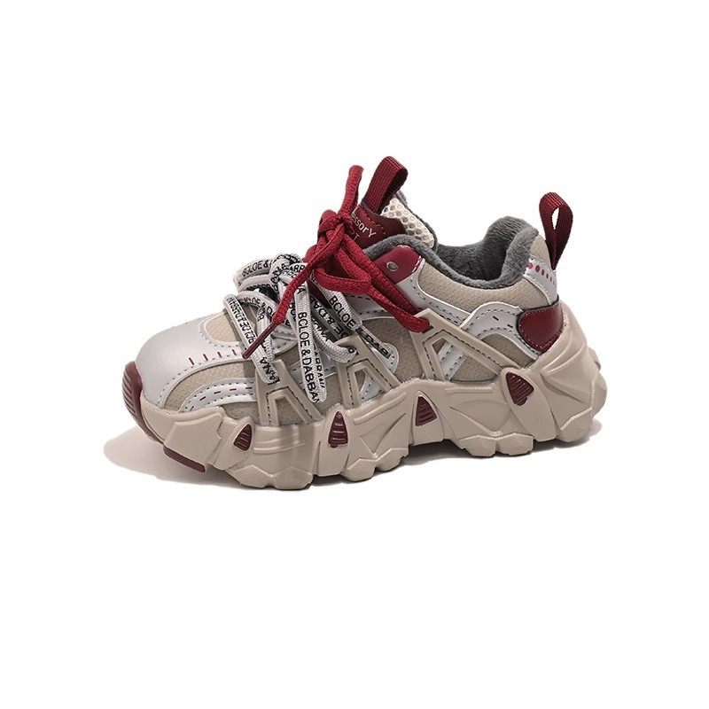 Girls' sneaker 2024 New Autumn and Winter Boys' Shoes Winter Children's Torre Shoes fleece-lined Baby's Cotton Shoes