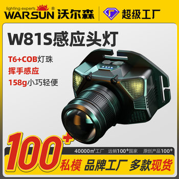 Wallson Manufacturer W81 Strong Light Headlight Long-Range Rechargeable Head-Mounted Led Miner's Lamp Night Fishing Zoom Sensor Headlight