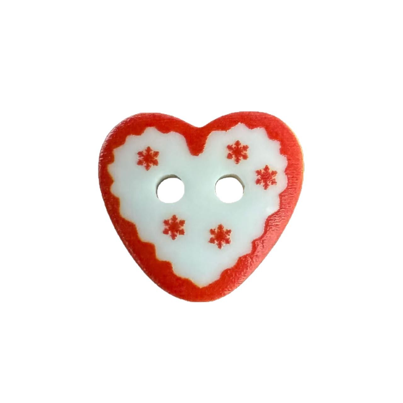 Designed Heart Buttons Hand-Painted Red Lines Kidsren's Cartoon Handmade DIY Buttons Bjd Baby Clothes Decorative Accessories
