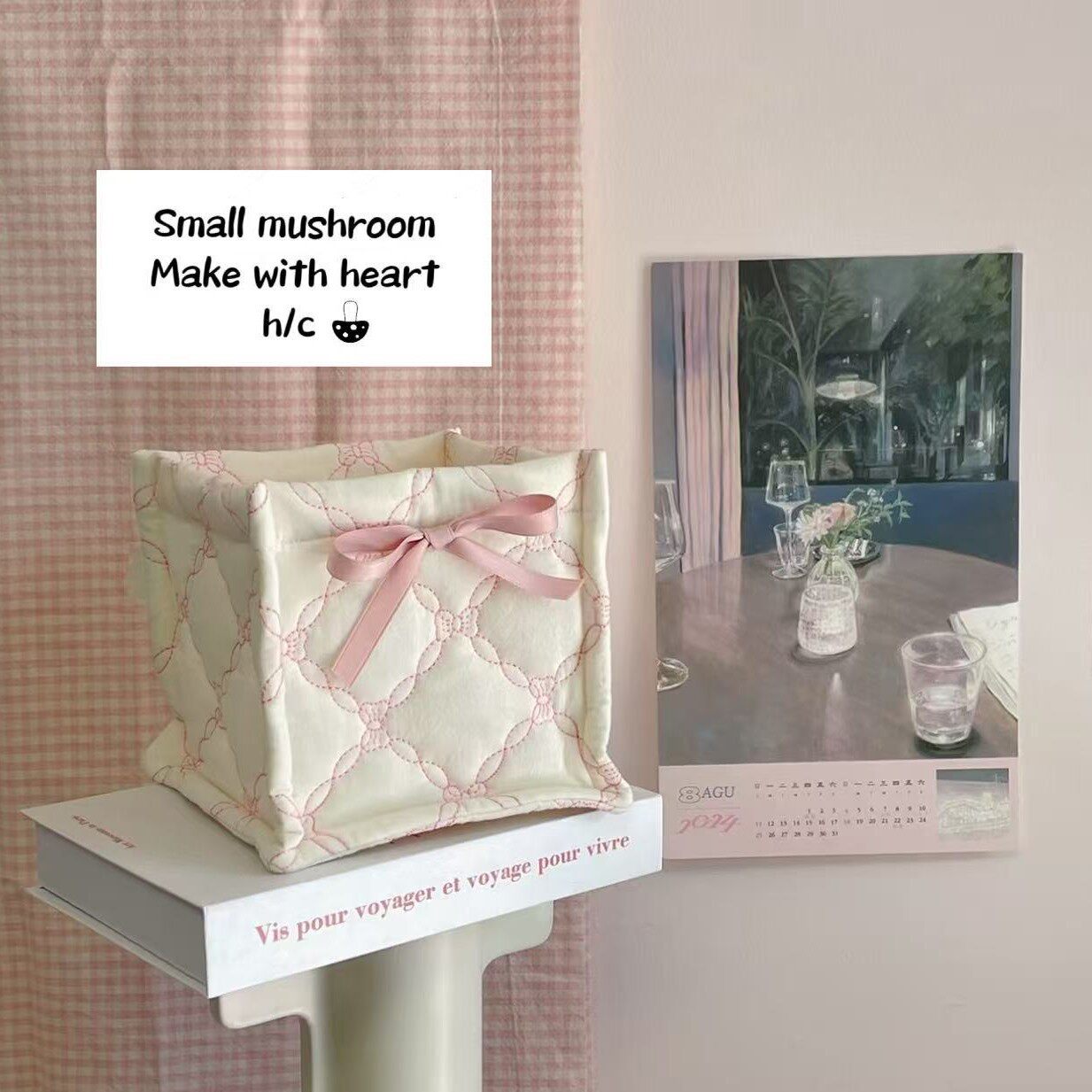 New Quilted Ins Style Storage Cute Storage Basket Home Goodies Desktop Storage Basket Sundry Storage Basket