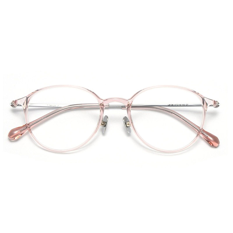 Ultra-light pure titanium frame wholesale 9108 retro high myopia special glasses frame women's plain small frame can be matched with glasses