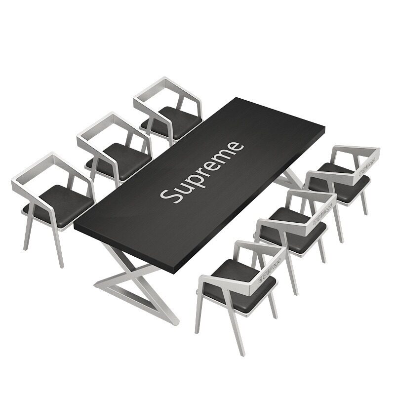 工业风实木餐桌简约咖啡厅奶茶店桌椅组合酒吧办公室会议桌长条桌