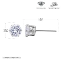 925 Silver Plated Platinum -6mm