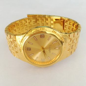 Vietnam sand gold watch men and women can take life waterproof quartz disc movement golden white surface couples