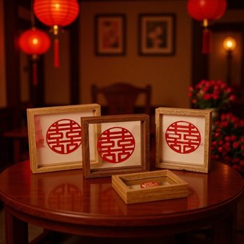 Creative double-sided photo frame, plant specimen frame, display frame, happy word clip frame, paper-cut mounting work display