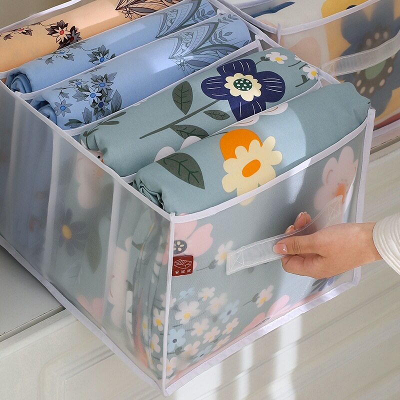 Quilt storage grid quilt cover four-piece storage bag wardrobe storage box household dust-proof storage