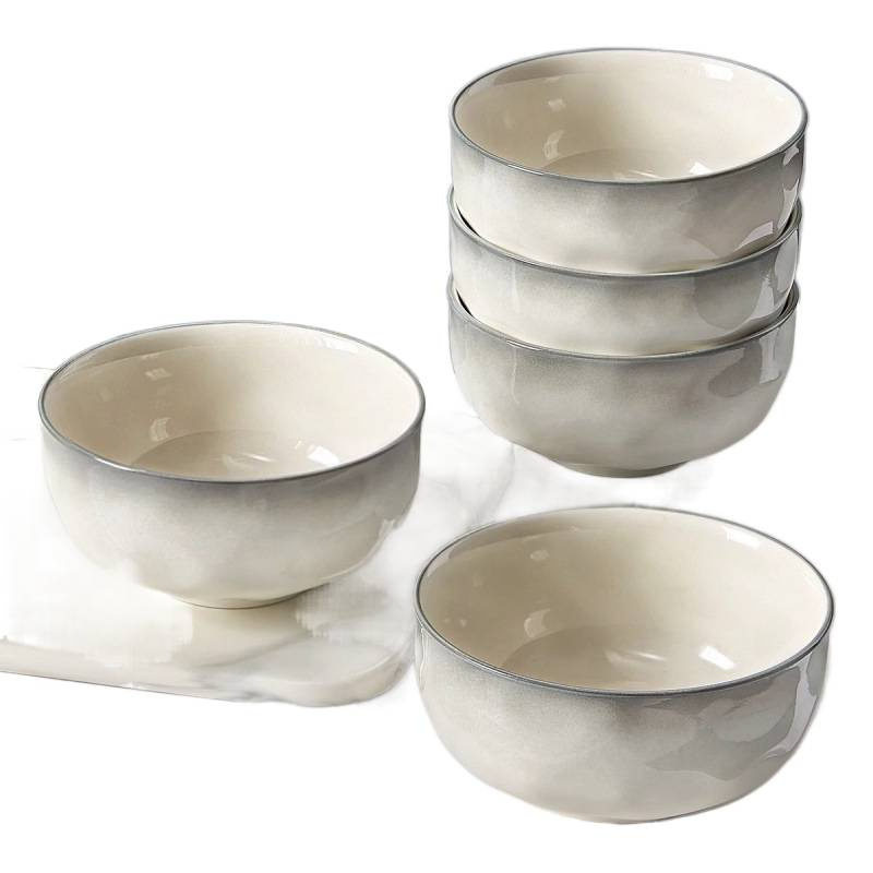 New Stone Pattern Underglaze Color High-End Ceramic Dishes Set Simple Household Eating Bowls, Plates, Spoons