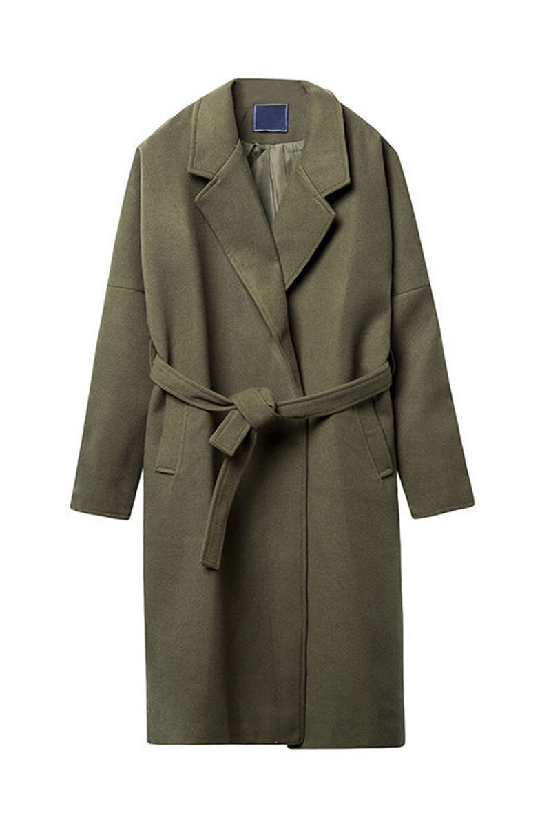 Mens Wool Blend Overcoat Loose Fit Mid Length Winter Coat Casual Style Available in Green Black Brown Wholesale