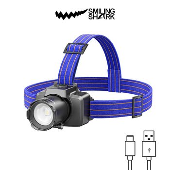 Xiaoshark's New Outdoor Headlight Is Rechargeable, Large-Capacity, Four-Speed Adjustable, Telescopic Zoom, Electric Display, Head-Mounted Light