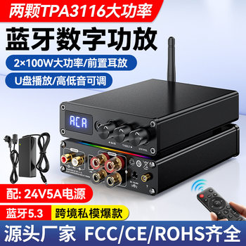 Cross-Border Hot Selling 5.3 Bluetooth Mini Digital Power Amplifier Power Amplifier Class D Two-Channel U Disk Playback Home