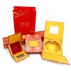 Golden Flower Window Back Jewelry Packaging Box Printing Ring Bracelet Carton Jewelry Storage Box Gold Gift Box Wholesale