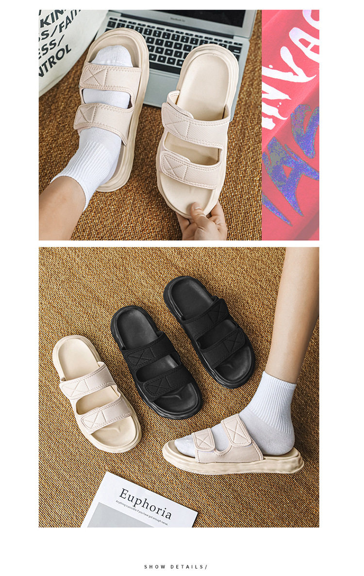 Outwear Men's Simple Comfortable Men's Solid Color Sandals and Slippers Summer Home Bedroom Internet-popular Creative Double Belt Soft Bottom 24 undefined