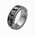 Zz15 six-character mantra ring - vintage style