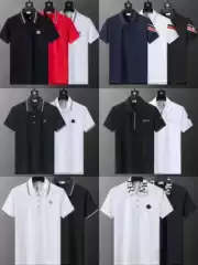 Mengjia 2024 New Style Chest Badge Lapel POLO Shirt M Pure Cotton Short Sleeve T-Shirt Men's Top Loose Trendy Brand