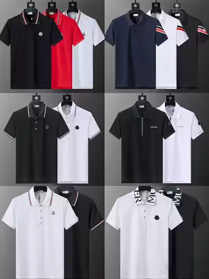 Mengjia 2024 New Style Chest Badge Lapel POLO Shirt M Pure Cotton Short Sleeve T-Shirt Men's Top Loose Trendy Brand