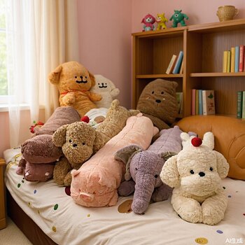 Cute Cartoon Animal Pillow for Girls to Sleep With, Long Cushion for Bed, Sofa, or Bedside Table