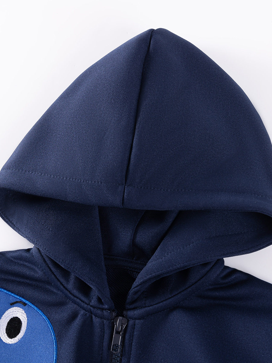 Vendita all'ingrosso set ragazzi, set bambini con cappuccio autunno, set felpa manica lunga cartone animato stile