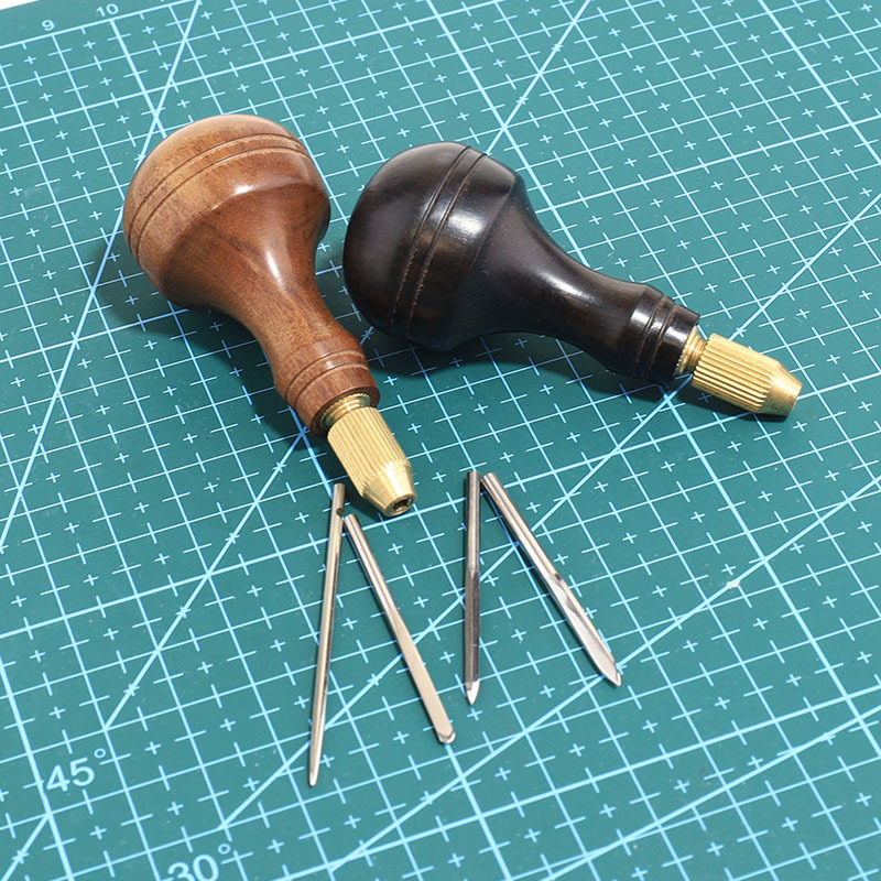 皮革工具锥子通孔手工DIY手缝可换头菱锥法锥圆锥通孔皮具制作
